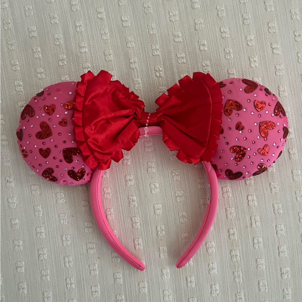 Pink and Red Heart Headband